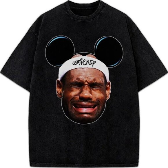 LeBron James Crying Meme LeMickey Funny Basketball NBA Champion T-Shirt 159 - Picture 1 of 5